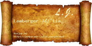 Lemberger Júlia névjegykártya